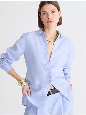 Baird McNutt Irish Linen for J.Crew Light Blue Slim fit 14T Shirt